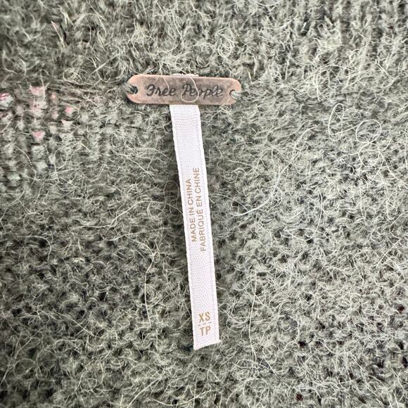 Free People Santa Cruz Long Alpaca Blend Cardigan Olive Green XS - Picture 8 of 9